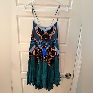 Free People Boho Festival Peasant Swing Mini Dress